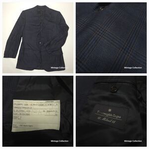 ERMENEGILDO ZEGNA 15 MILMIL 15 WOOL BLUE PLAID SPORTS COAT JACKET BLAZER SIZE 40